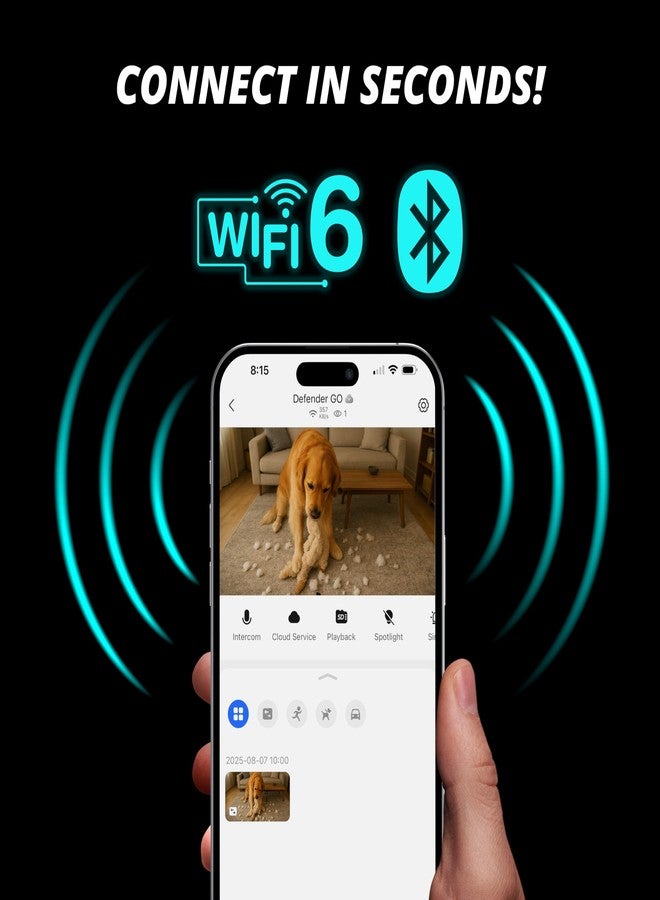 Defender GO 2K AI Powered WiFi Indoor/Outdoor Home, Business, Pet, Baby Security Camera, AI Detection, Dual Band, Spotlight/Siren, Color Night Vision, 2-Way Talk, Works with ClearVu App, 4 Pack - Image 5